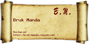 Bruk Manda névjegykártya
